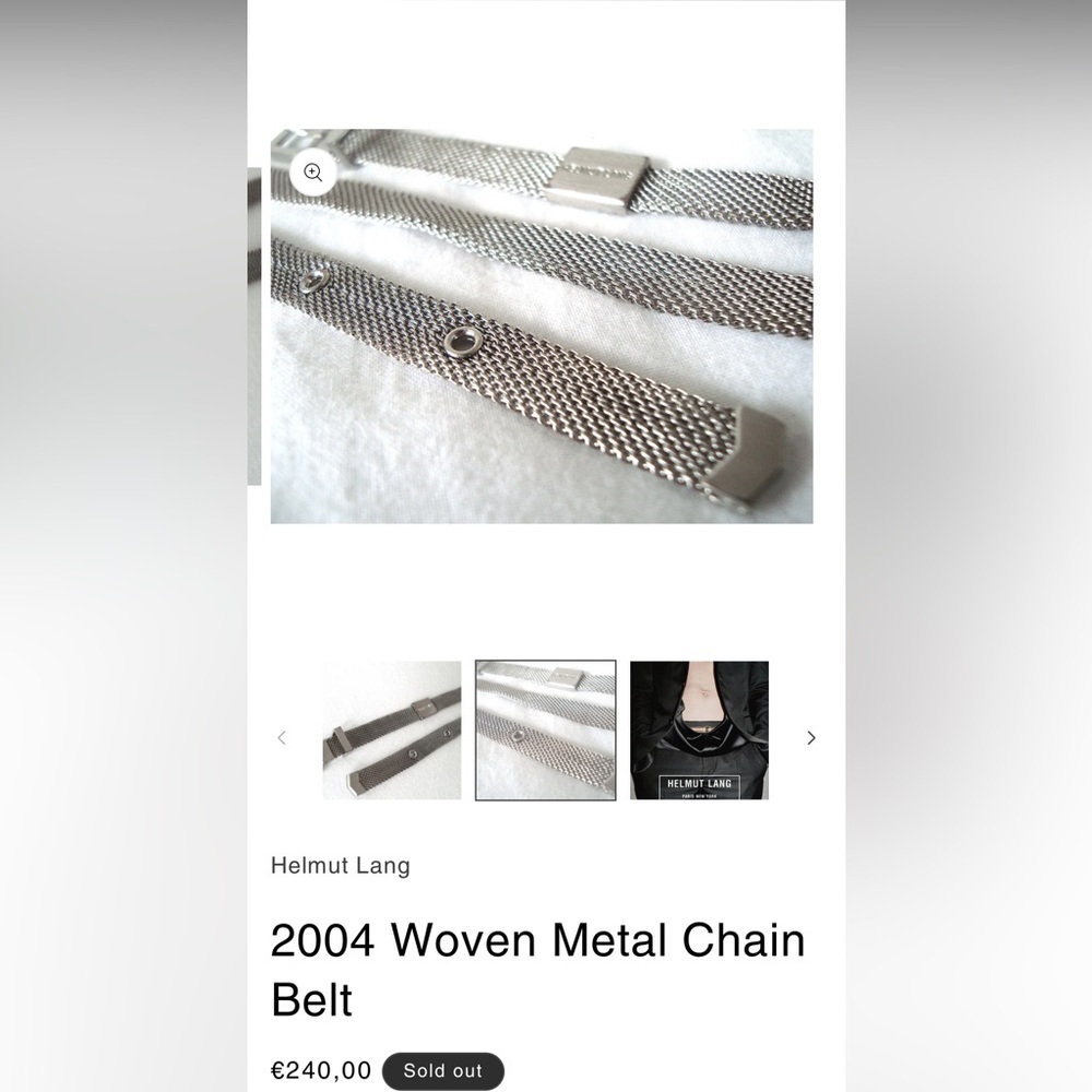 Helmut Lang Inspired Metal Chain Skinny Belt - Picture 12 of 12